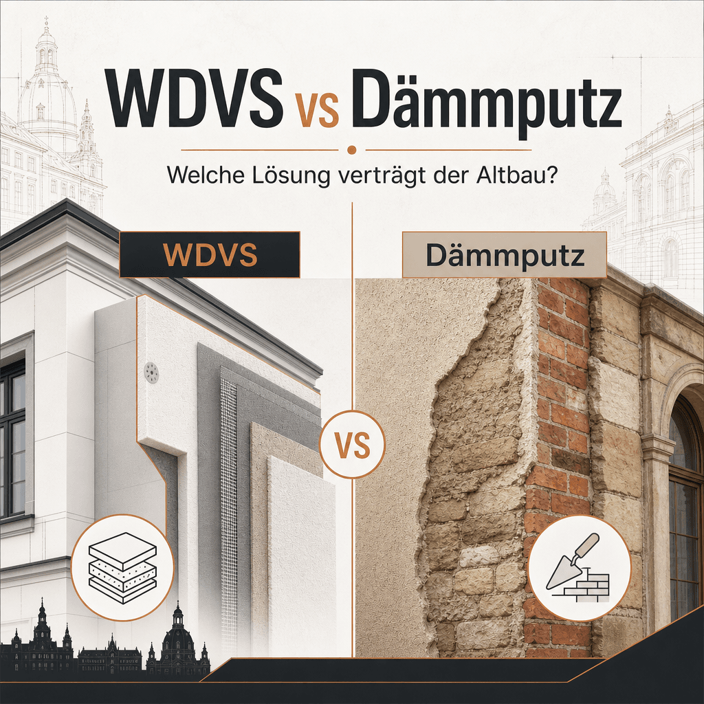 WDVS oder Dämmputz beim Altbau in Dresden? Worauf Käufer achten sollten